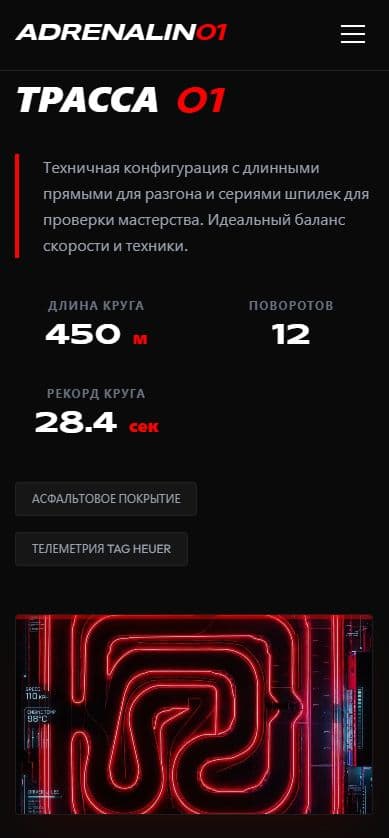 Кейс «Сайт для картинг-центра» — промежуточный этап реализации